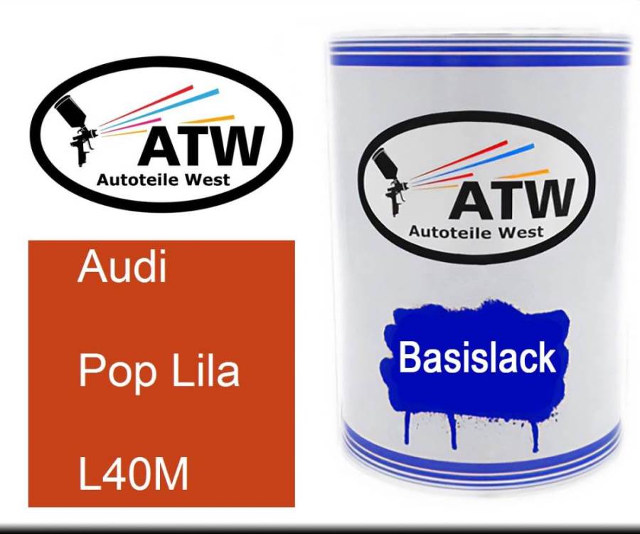 Audi, Pop Lila, L40M: 500ml Lackdose, von ATW Autoteile West.